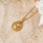 EverTrue Bronzella Collection - Textured Spherical Pendant with Chain (Size 20) in 18K Gold Plating_4489329_3