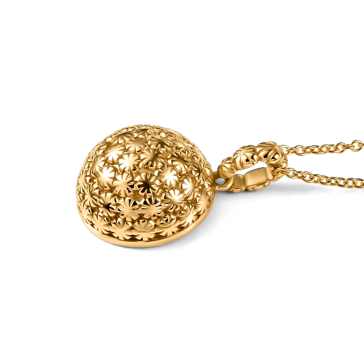 EverTrue Bronzella Collection - Textured Spherical Pendant with Chain (Size 20) in 18K Gold Plating 4489329 5