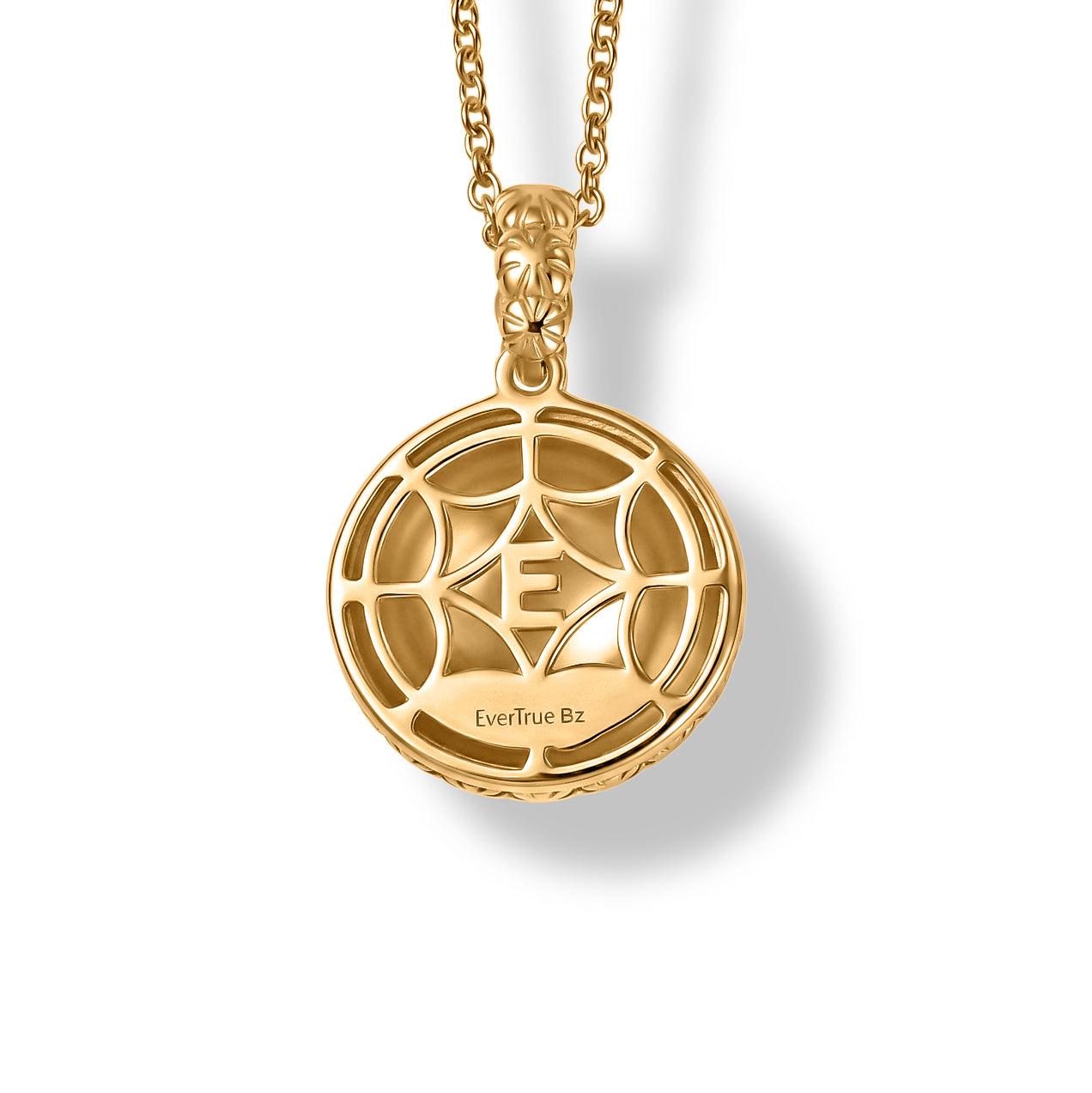 EverTrue Bronzella Collection - Textured Spherical Pendant with Chain (Size 20) in 18K Gold Plating 4489329 6