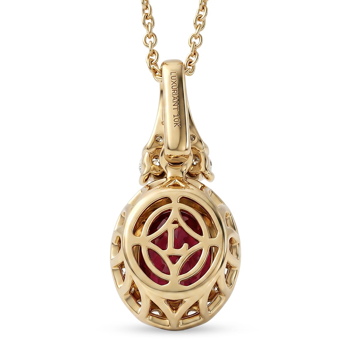 10K Yellow Gold,  Colour Change Garnet,  Lab Grown Diamond Pendant with Chain (Size 18) 2.88ct  Gold Wt. 3.18 Gms  2.880  Ct. 4489350 5