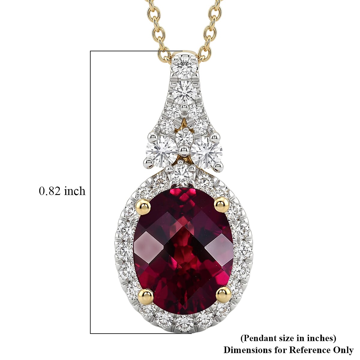 10K Yellow Gold,  Colour Change Garnet,  Lab Grown Diamond Pendant with Chain (Size 18) 2.88ct  Gold Wt. 3.18 Gms  2.880  Ct. 4489350 6