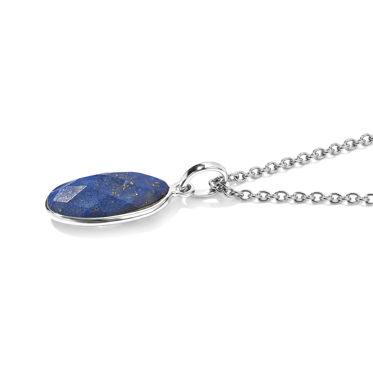Lapis Lazuli Solitaire Pendant in Sterling Silver with Chain (Size 20) 4.86 Ct. V32755813 4
