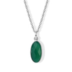 Green Onyx Pendant with Chain (Size 20) Mix Metal  6.000  Ct._4489386
