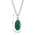 Green Onyx Pendant with Chain (Size 20) Mix Metal  6.000  Ct._4489386_4