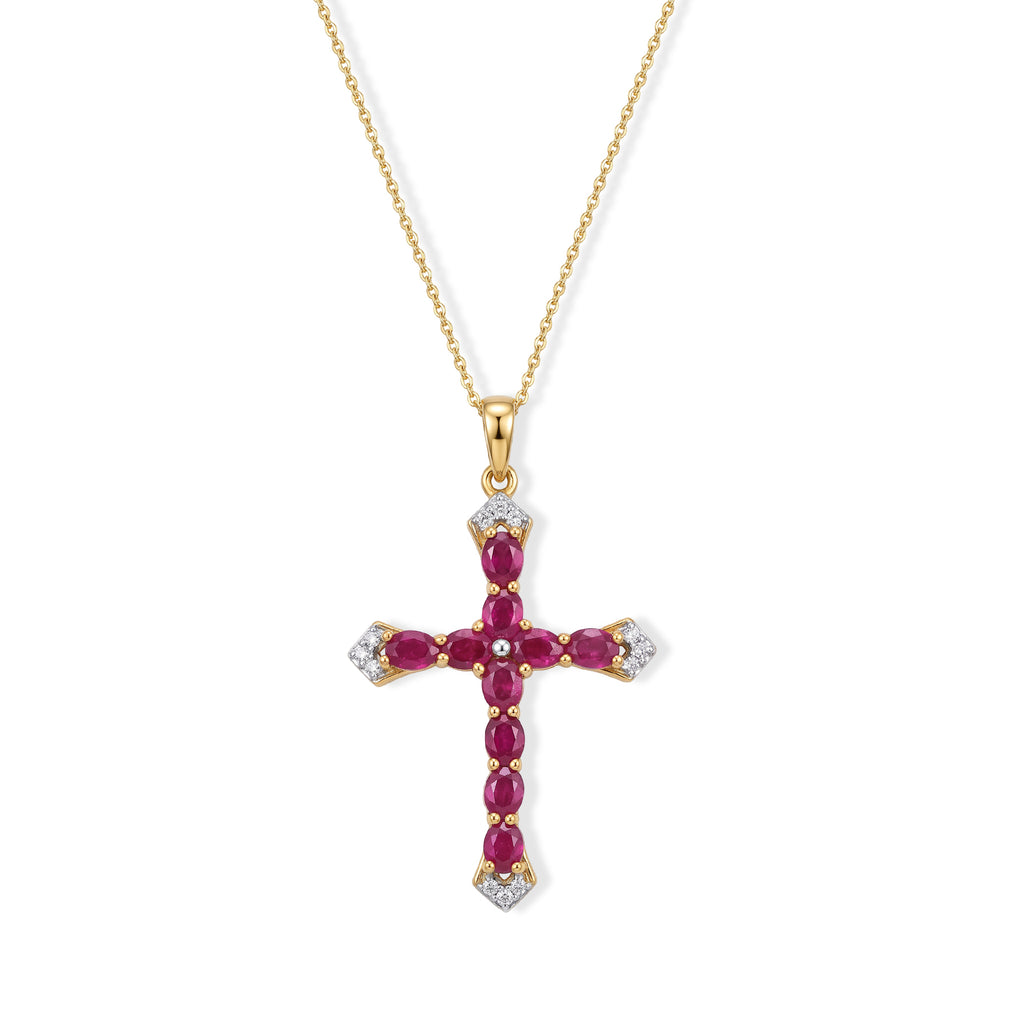 African Ruby,  White Zircon Pendant with Chain (Size 20)  Sterling Silver 0.69 ct  Silver Wt. 5.25 Gms  2.890  Ct._4489585