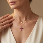 African Ruby,  White Zircon Pendant with Chain (Size 20)  Sterling Silver 0.69 ct  Silver Wt. 5.25 Gms  2.890  Ct._4489585_2