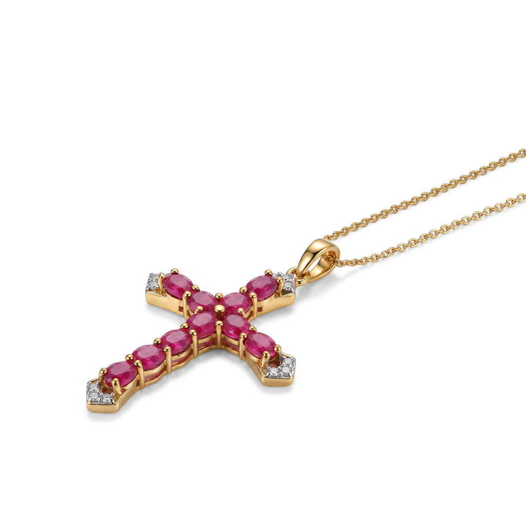 African Ruby,  White Zircon Pendant with Chain (Size 20)  Sterling Silver 0.69 ct  Silver Wt. 5.25 Gms  2.890  Ct._4489585_3