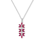 African Ruby,  White Zircon Pendant with Chain (Size 20) in Platinum Overlay Sterling Silver 0.11 ct  2.630  Ct._4489587