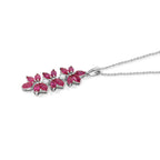 African Ruby,  White Zircon Pendant with Chain (Size 20) in Platinum Overlay Sterling Silver 0.11 ct  2.630  Ct._4489587_3