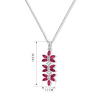 African Ruby,  White Zircon Pendant with Chain (Size 20) in Platinum Overlay Sterling Silver 0.11 ct  2.630  Ct._4489587_4