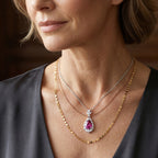 Pink Moissanite & Moissanite Drop Pendant with Chain (Size 18) in Rhodium Overlay Sterling Silver 2.25 Ct._4489824_2