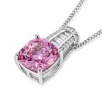 Pink Moissanite & Moissanite Pendant with Chain (Size 18) in Rhodium Overlay Sterling Silver 3.20 Ct._4489833_3