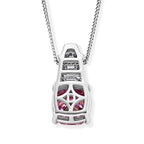 Pink Moissanite & Moissanite Pendant with Chain (Size 18) in Rhodium Overlay Sterling Silver 3.20 Ct._4489833_4