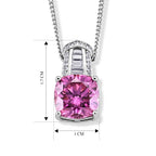 Pink Moissanite & Moissanite Pendant with Chain (Size 18) in Rhodium Overlay Sterling Silver 3.20 Ct._4489833_5