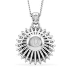 D'Joy - Tahitian Pearl (10-11mm) & Lab Grown Diamond Halo Pendant with Chain (Size 18) in Rhodium Overlay Sterling Silver 8.10 Ct.