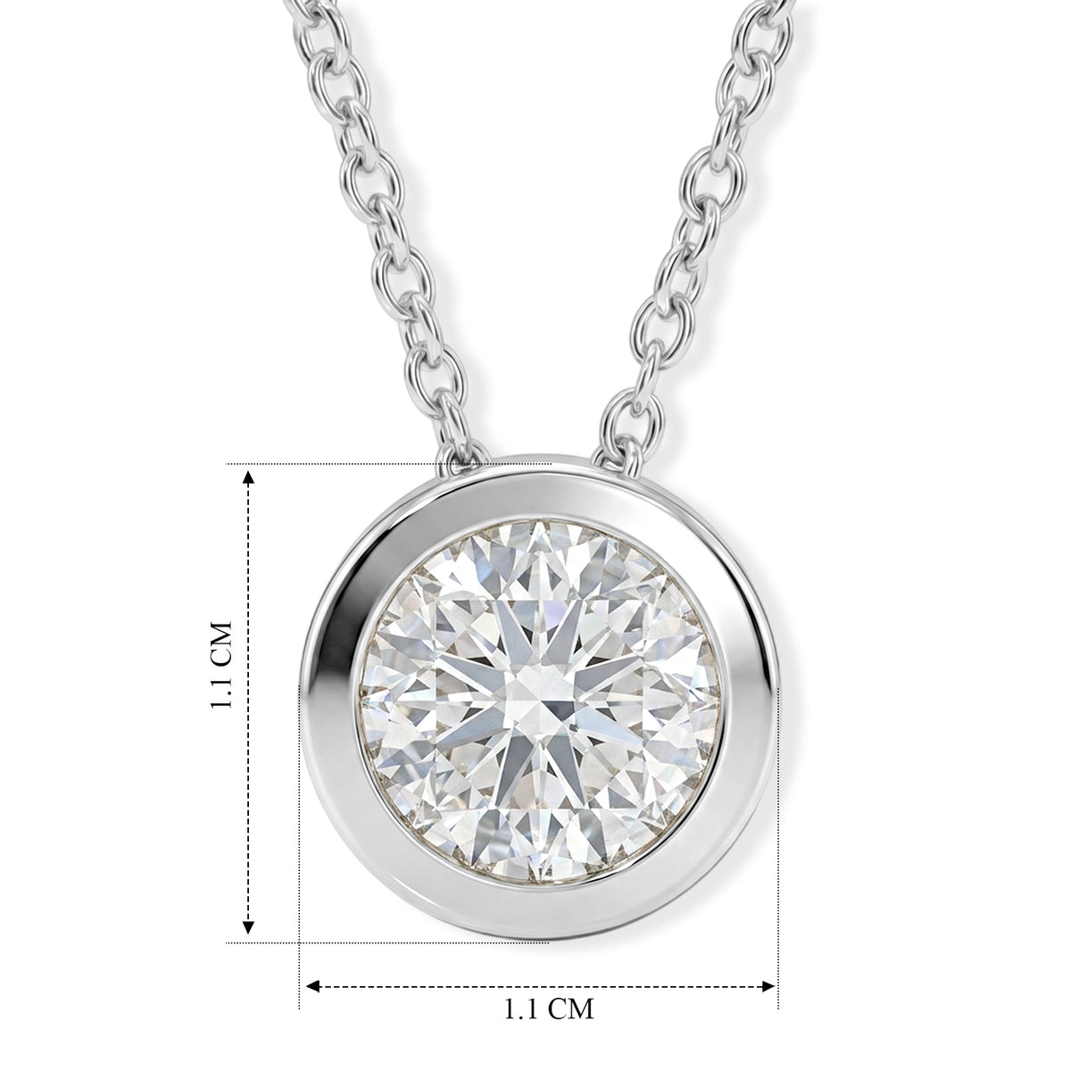 D'Joy Moissanite Solitaire Pendant in Platinum Overlay Sterling Silver with Chain (Size 20) 2.50 Ct. V32529827 4