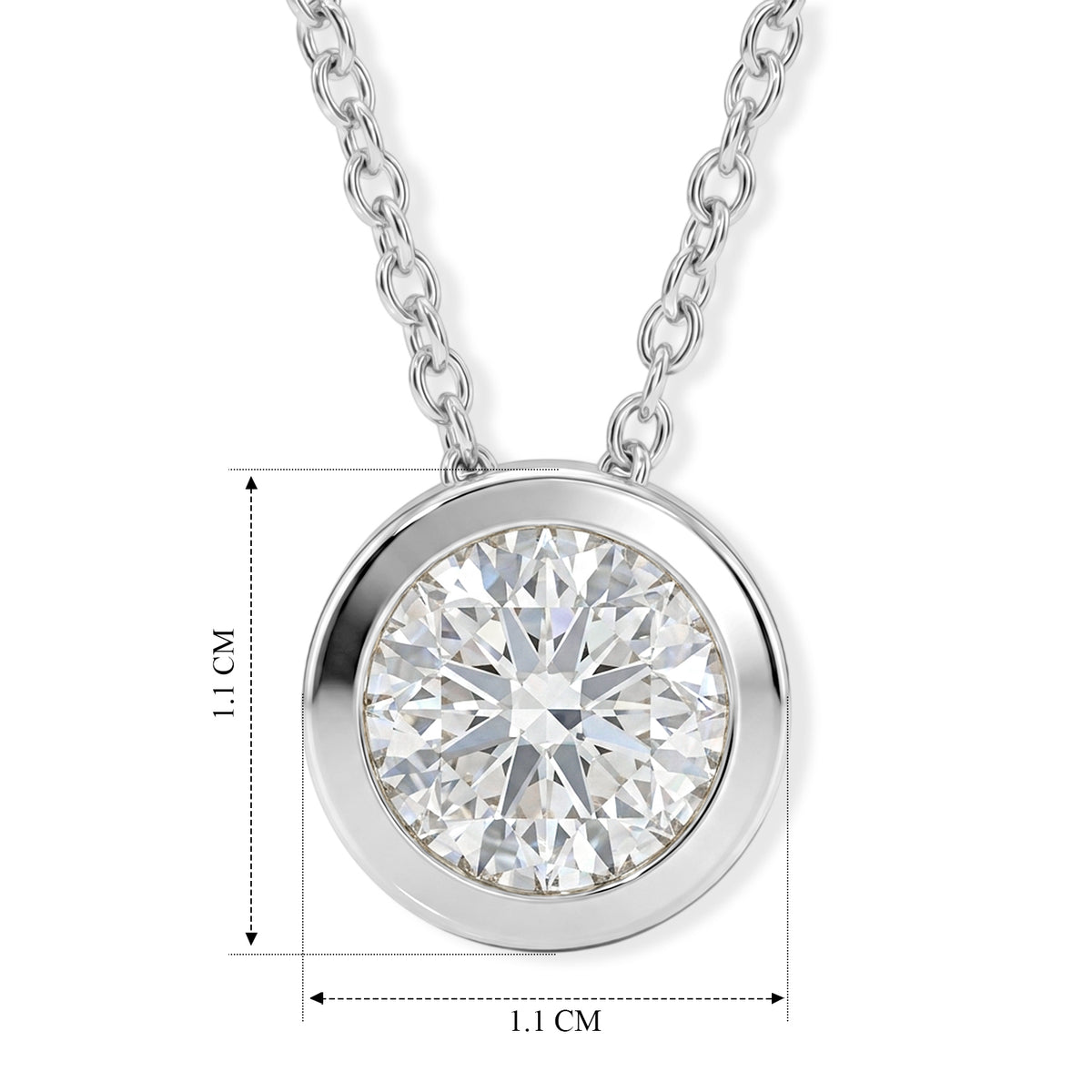 D'Joy Moissanite Solitaire Pendant in Platinum Overlay Sterling Silver with Chain (Size 20) 2.50 Ct. V32529827 4