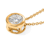 Royal Bali Collection - D'Joy Moissanite Solitaire Pendant in Yellow Gold Plated Sterling Silver with Chain (Size - 20) 2.50 Ct._4489894_3