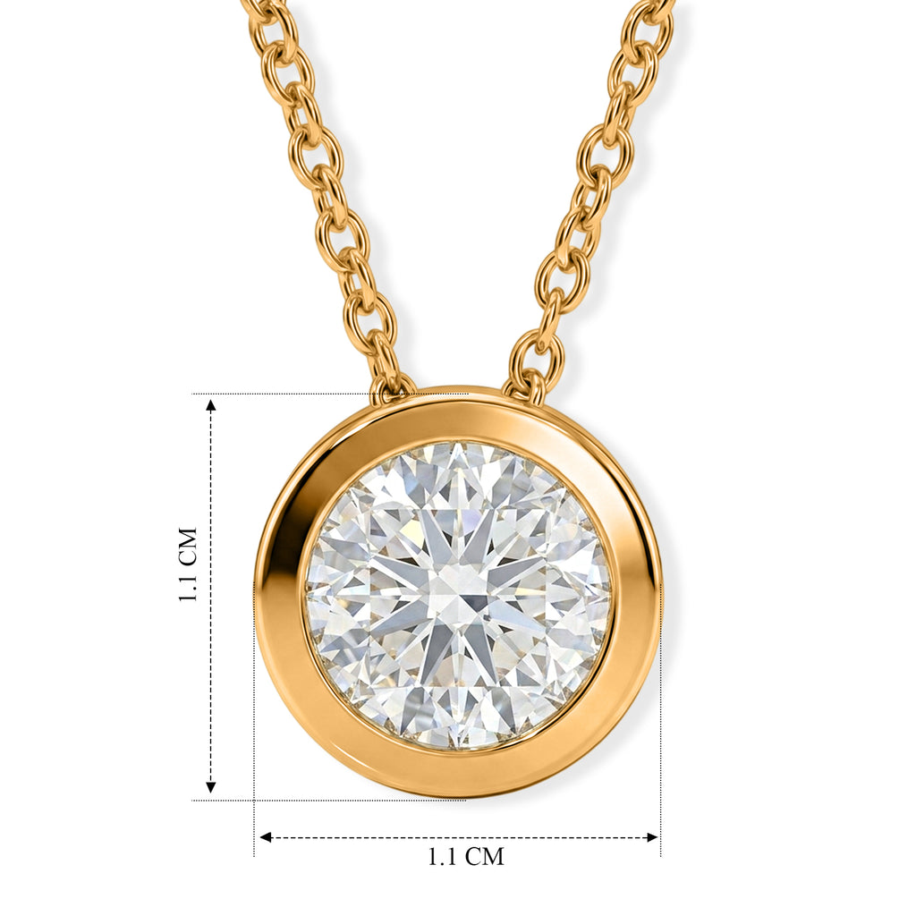 Royal Bali Collection - D'Joy Moissanite Solitaire Pendant in Yellow Gold Plated Sterling Silver with Chain (Size - 20) 2.50 Ct._4489894_4