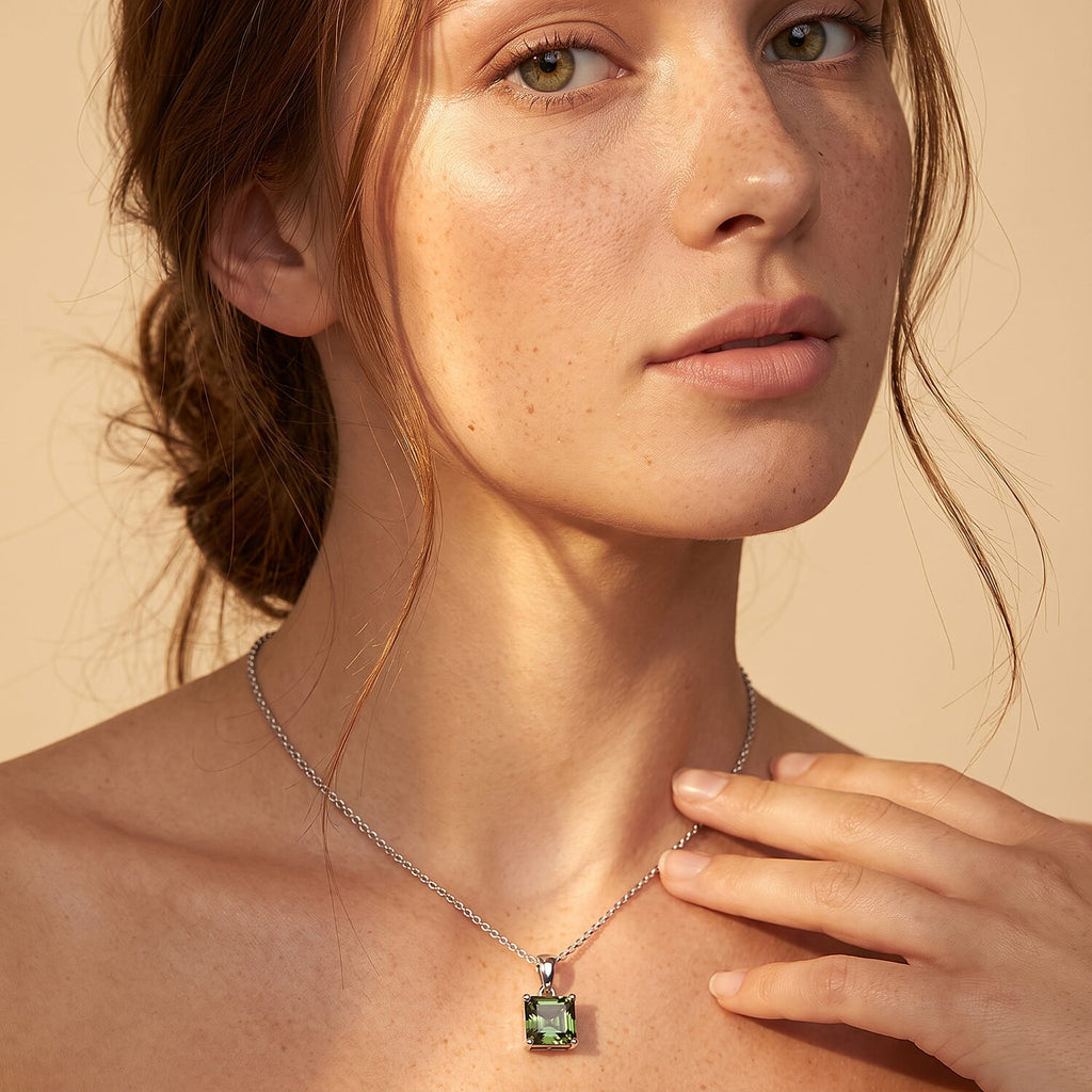 10K White Gold,  Lab Grown Green Diamond Pendant with Chain (Size 20) 2.00ct  Gold Wt. 2.75 Gms  2.000  Ct._4490061_1