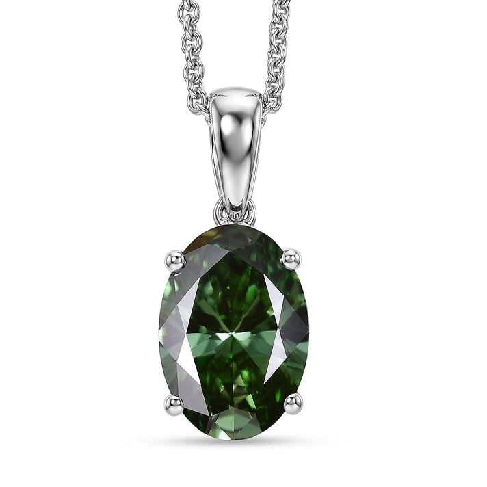 10K White Gold,  Lab Grown Green Diamond Pendant with Chain (Size 20) 2.00ct  Gold Wt. 2.75 Gms  2.000  Ct. 4490451 1