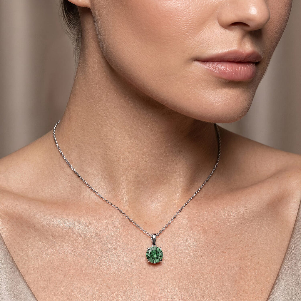 10K White Gold,  Lab Grown Green Diamond Pendant with Chain (Size 20) 2.00ct  Gold Wt. 2.75 Gms  2.000  Ct._4490453_3