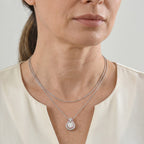 D'Joy - Moissanite & Pink Sapphire Pendant with Chain (Size 20) in Rhodium Overlay Sterling Silver 3.30 Ct._4490552_2