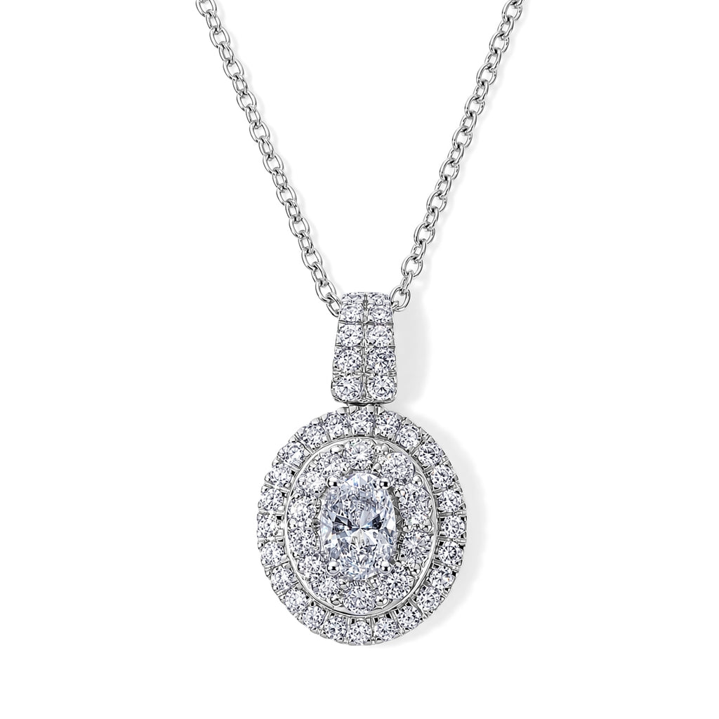 Luxuriant - Lab Grown Diamond (SI/G-H) Pendant with Chain (Size 20) in Rhodium Overlay Sterling Silver 2.00 Ct._4490983