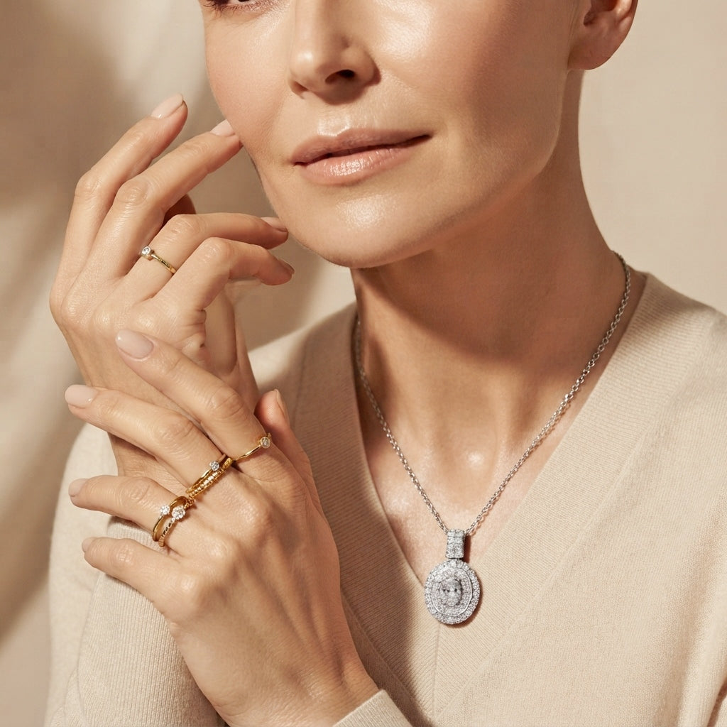 Red Carpet Collection- Luxuriant - Lab Grown Diamond (SI/G-H) Halo Pendant with Chain (Size 20) in Rhodium Overlay Sterling Silver 2.00 Ct. 4490983 3