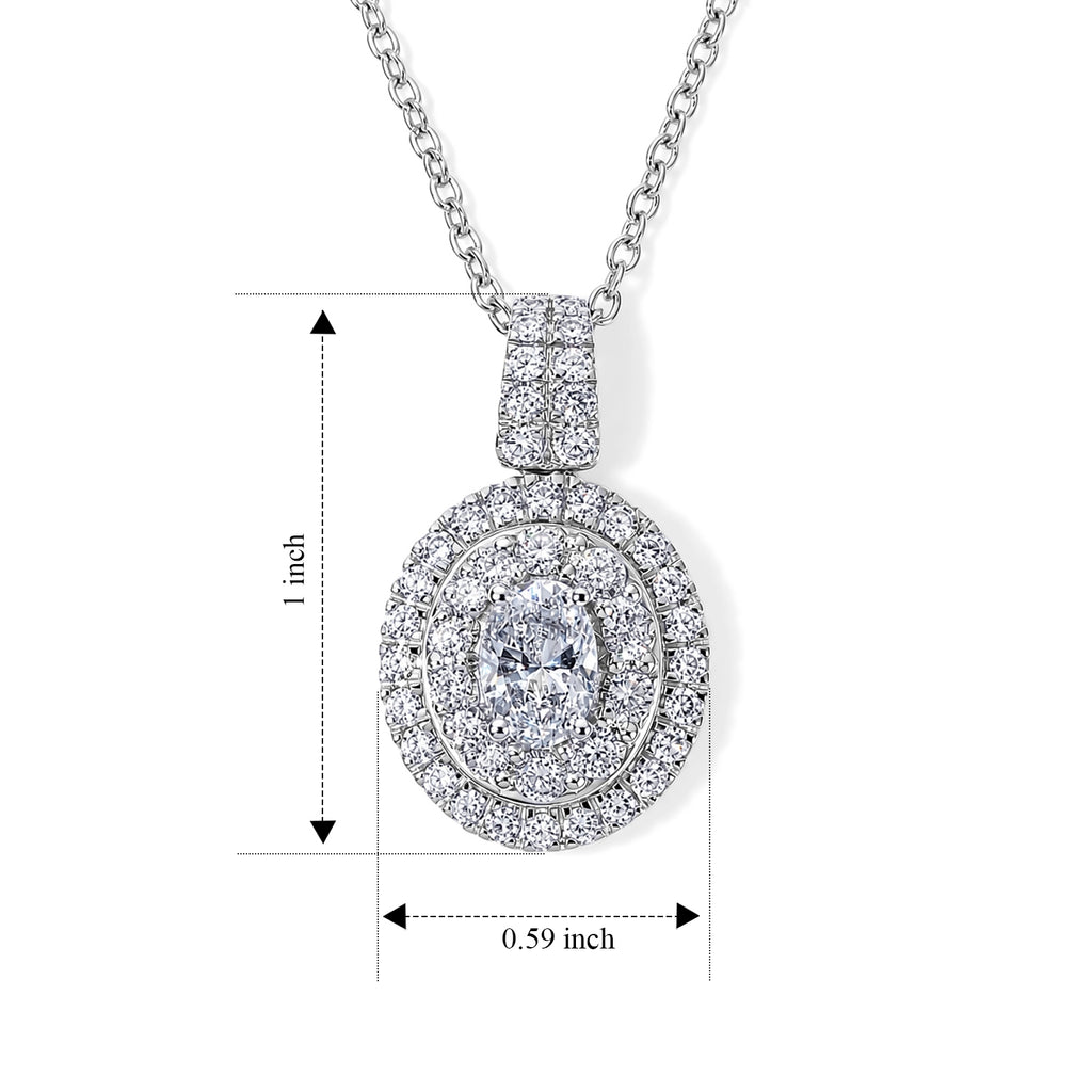 Luxuriant - Lab Grown Diamond (SI/G-H) Pendant with Chain (Size 20) in Rhodium Overlay Sterling Silver 2.00 Ct._4490983_4