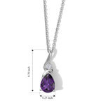 D'Joy - Natural Moroccan Amethyst & White Zircon Drop Pendant with Chain (Size 20) in Platinum Overlay Sterling Silver 1.08 Ct._4491199_7