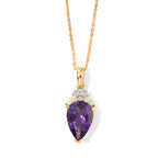 D'Joy - Moroccan Amethyst, Ethiopian Opal & White Zircon Pendant with Chain (Size 20) in Yellow Gold Plated Sterling Silver 2.30 Ct_4491201