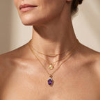 D'Joy - Moroccan Amethyst, Ethiopian Opal & White Zircon Pendant with Chain (Size 20) in Yellow Gold Plated Sterling Silver 2.30 Ct_4491201_2