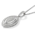 Luxuriant - Lab Grown Diamond (SI/G-H) Pendant with Chain (Size 20) in Rhodium Overlay Sterling Silver 0.90 Ct._4491649_3