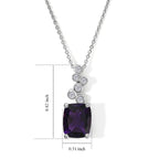 Luxuriant - Moroccan Amethyst & Lab Grown Diamond (SI/G-H) Pendant with Chain (Size 20) in Rhodium Overlay Sterling Silver 3.06 Ct._4492384_4