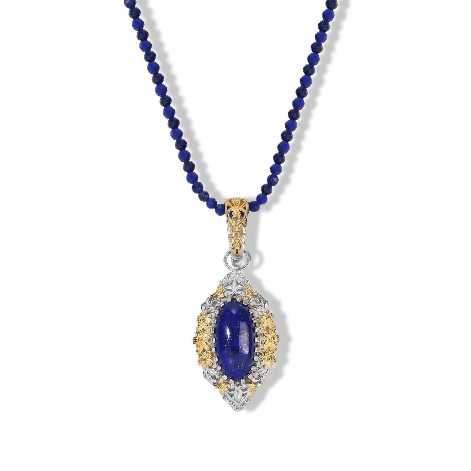 EverTrue - Lapis Lazuli Pendant with Beads Chain (Size 20) 6.60 Ct. 4492576 0