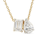 Luxuriant - SGL Certified Lab Grown Diamond (SI/G-H) Toi-et-Moi Pendant with Chain (Size 18+2 Ext) in 18K Vermeil Yellow Gold Plated Sterling Silver 1.00 Ct._4492958