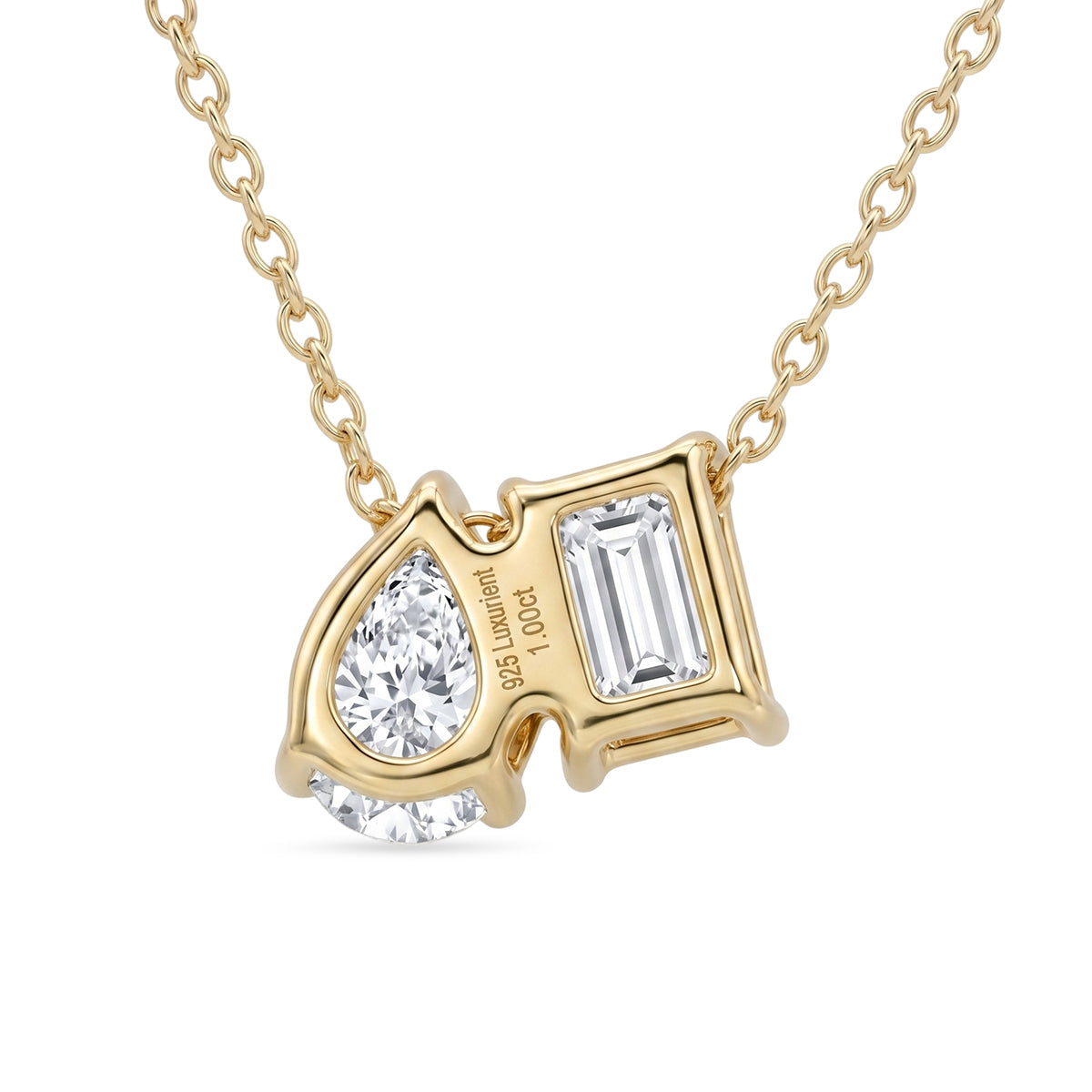 Luxuriant  SGL Certified 1 Ct. Lab Grown Diamond SI/G-H Toi-et-Moi Pendant with Chain (Size 18+2 Ext) in 18K Vermeil Yellow Gold Plated Sterling Silver 4492958 5