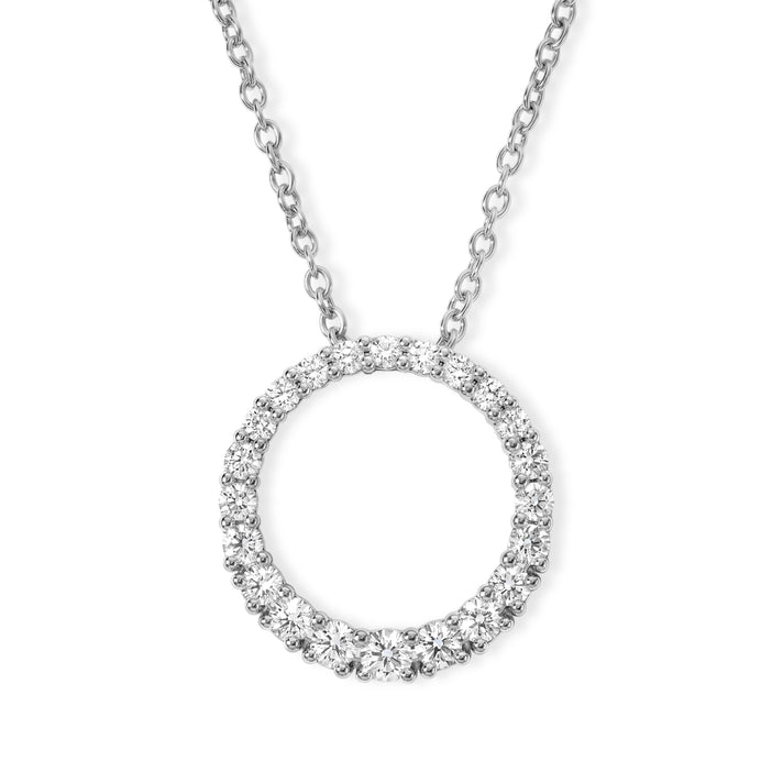 Luxuriant - Lab Grown Diamond (SI-G-H) Circular Pendant with Chain (Size 20) in Rhodium Overlay Sterling Silver 1.00 Ct. 4493049 1