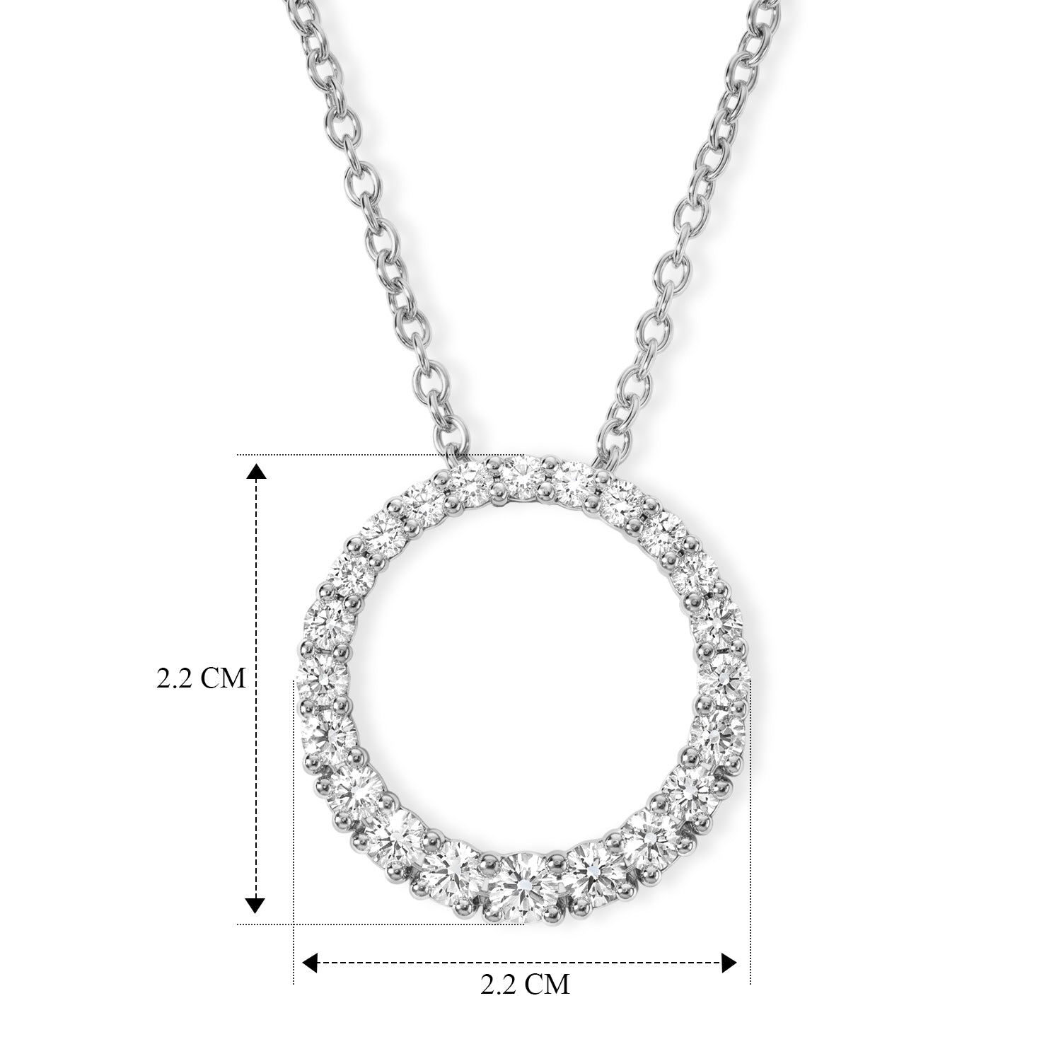 Luxuriant - Lab Grown Diamond (SI-G-H) Circular Pendant with Chain (Size 20) in Rhodium Overlay Sterling Silver 1.00 Ct. 4493049 4