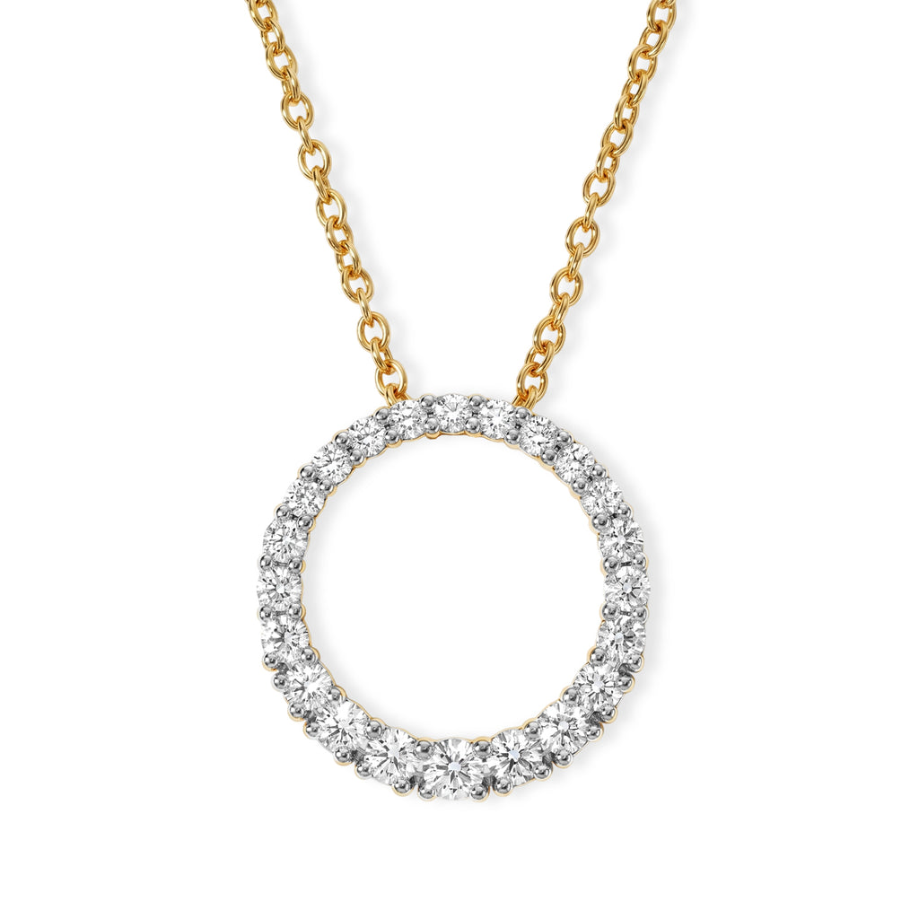 Luxuriant - Lab Grown Diamond (SI/G-H) Circular Pendant with Chain (Size 20) in 18K Vermeil Yellow Gold Plated Sterling Silver 1.00 Ct._4493050