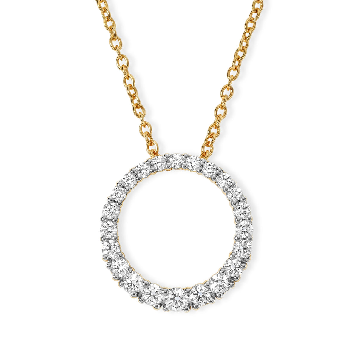 Luxuriant - Lab Grown Diamond (SI/G-H) Circular Pendant with Chain (Size 20) in 18K Vermeil Yellow Gold Plated Sterling Silver 1.00 Ct. 4493050 0
