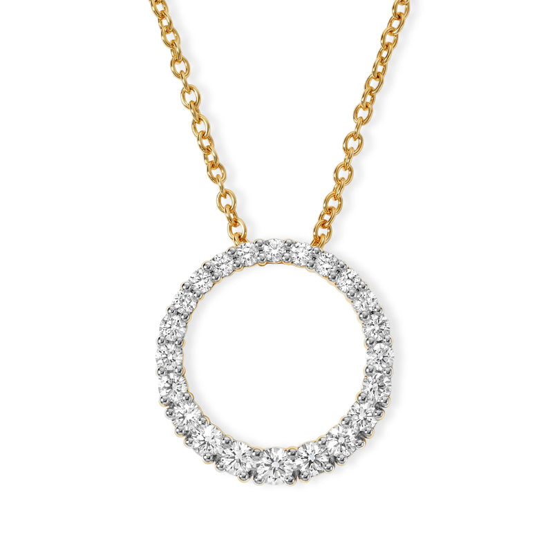 Luxuriant - Lab Grown Diamond (SI/G-H) Circular Pendant with Chain (Size 20) in 18K Vermeil Yellow Gold Plated Sterling Silver 1.00 Ct._4493050