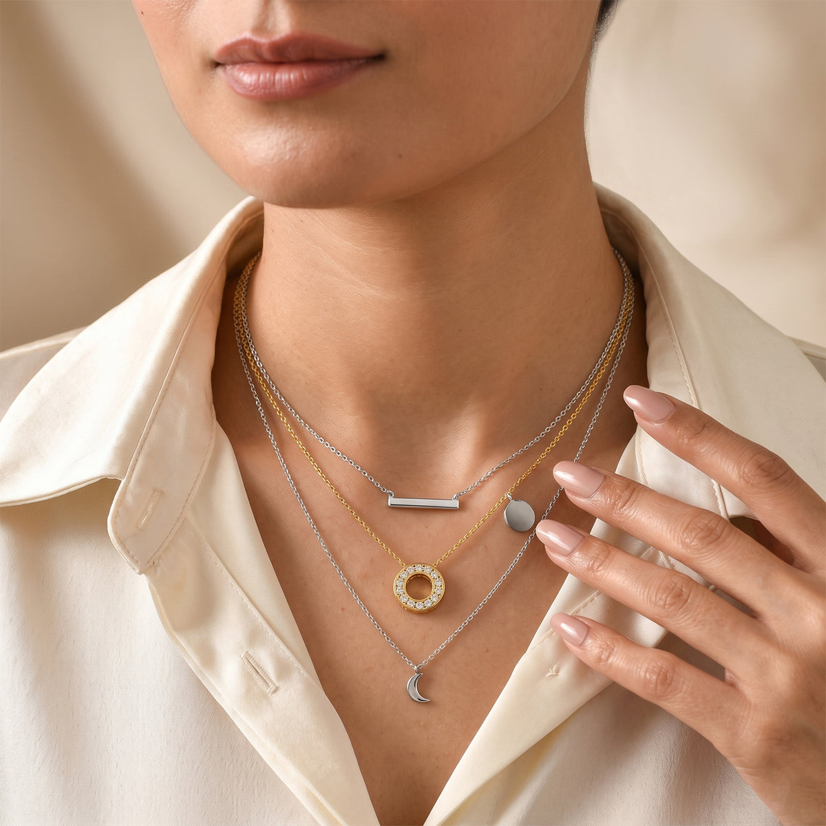 Luxuriant - Lab Grown Diamond (SI/G-H) Circle Pendant with Chain (Size 20) in 18K Vermeil Yellow Gold Plated Sterling Silver 1.00 Ct. 4493058 3