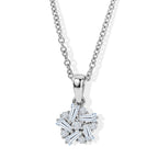 Moissanite Pendant with Chain (Size 20) in Platinum Overlay Sterling Silver 0.16 ct  0.960  Ct._4493501