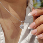 Moissanite Pendant with Chain (Size 20) in Platinum Overlay Sterling Silver 0.16 ct  0.960  Ct._4493501_2