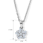 D'Joy - Moissanite Cluster Pendant in Platinum Overlay Sterling Silver with Chain (Size 20)_4493501_7