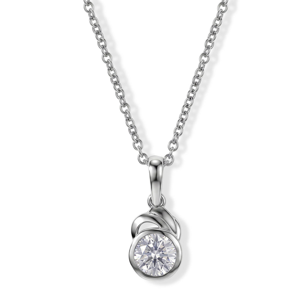 Moissanite Pendant with Chain (Size 20) in Platinum Overlay Sterling Silver  1.000  Ct._4493503