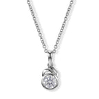 Moissanite Pendant with Chain (Size 20) in Platinum Overlay Sterling Silver  1.000  Ct._4493503