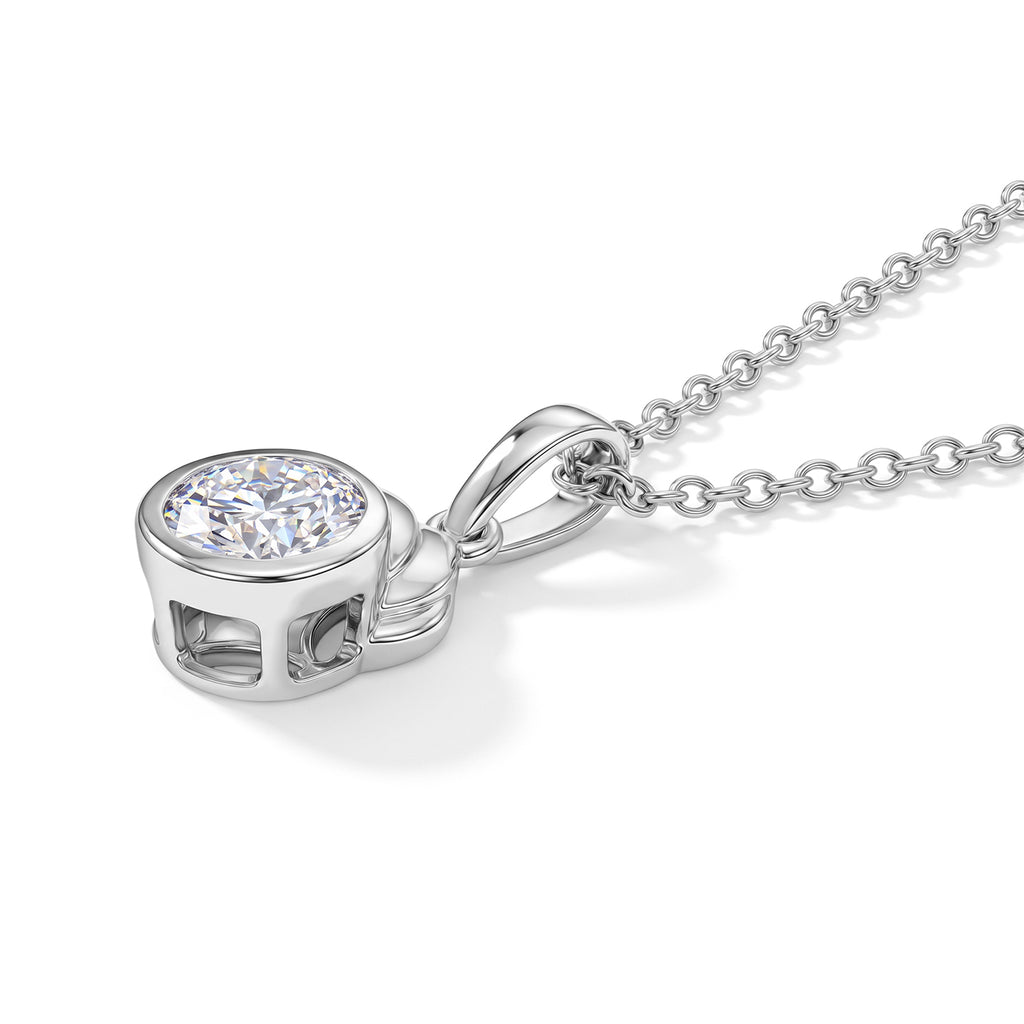 Moissanite Pendant with Chain (Size 20) in Platinum Overlay Sterling Silver  1.000  Ct._4493503_3